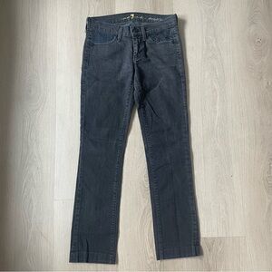 7 For All Mankind Woman Size 25 Straight Leg Jeans Charcoal Black Rhinestone Y2K
